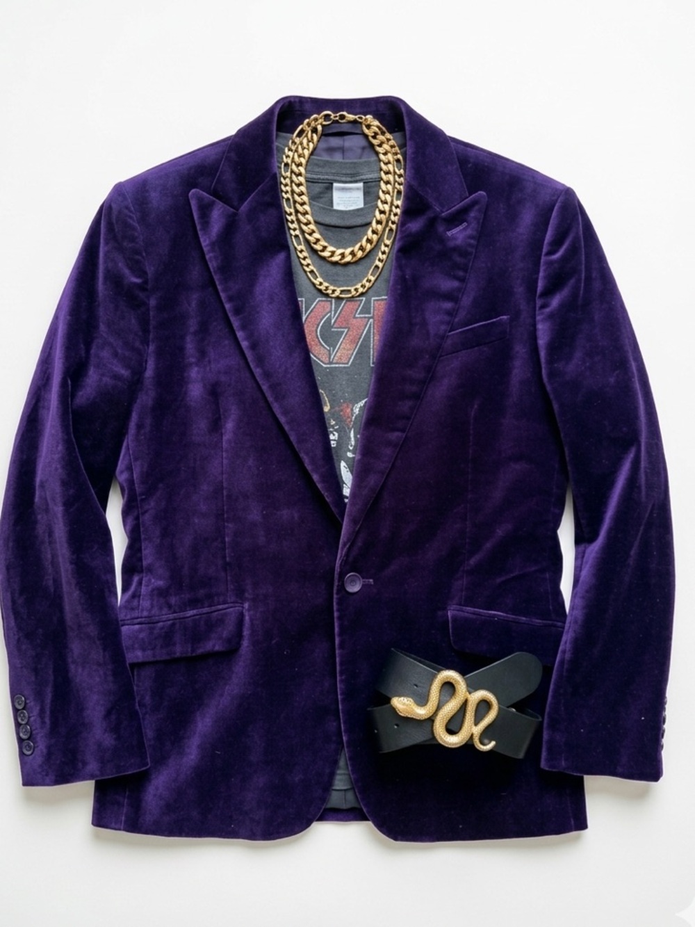 Purple Velvet Slim Blazer Dandy Maximalist Jewel Tone Statement 38S (W 8/10)